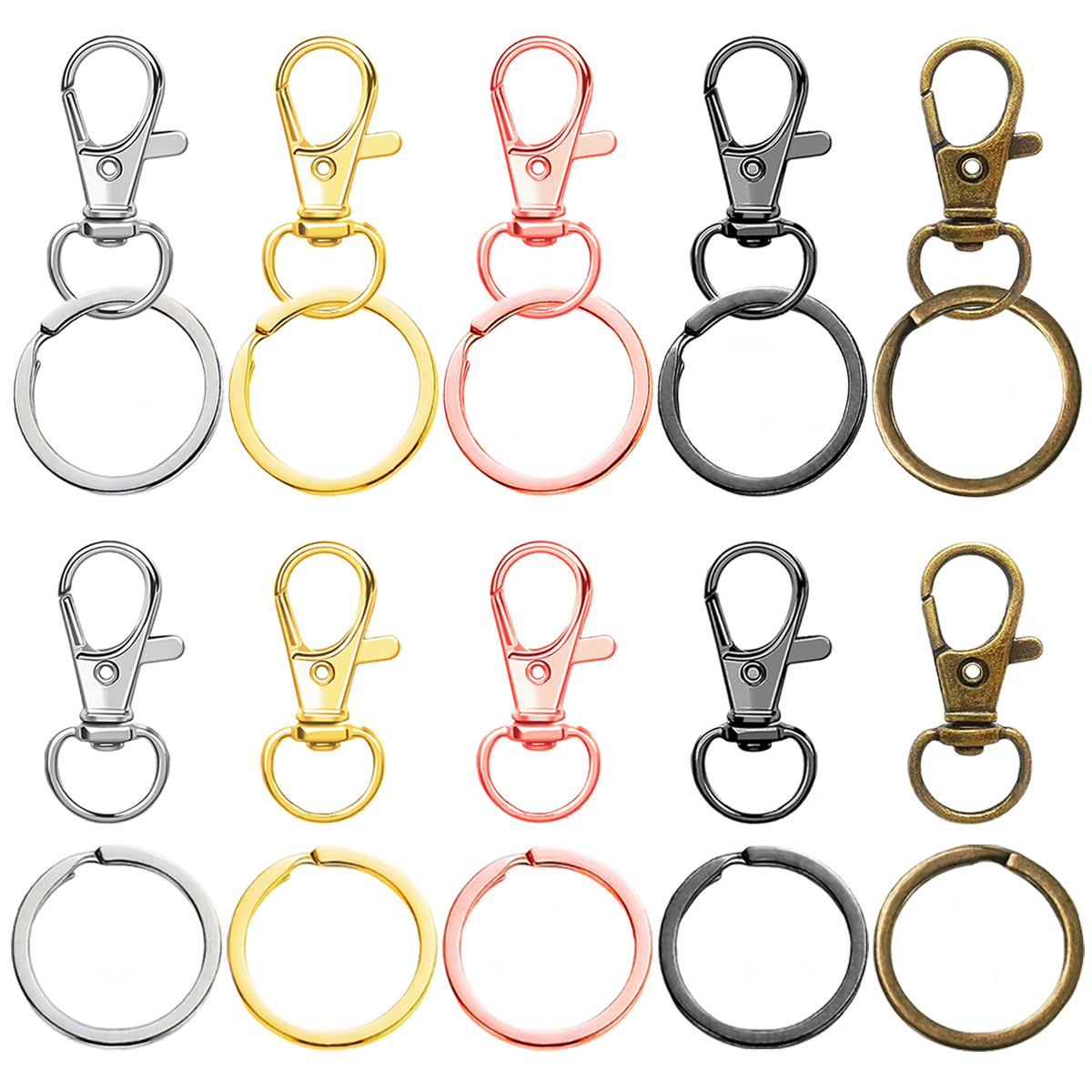 Art Craft Market - 10/20/30/50 Set Swivel Keychain With Key