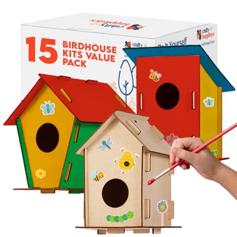 Art & Craft Toys For Kids - Kit - Unfinished Wood Bird Houses