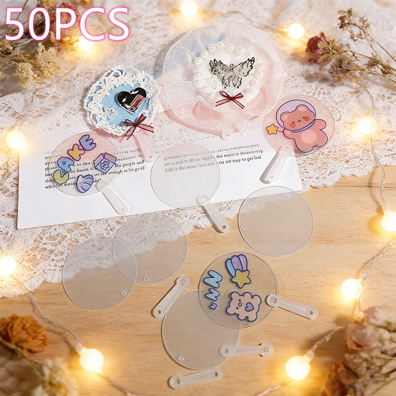 Art Craft Gift Ideas - Mini Blank Fans, Transparent DIY Fans