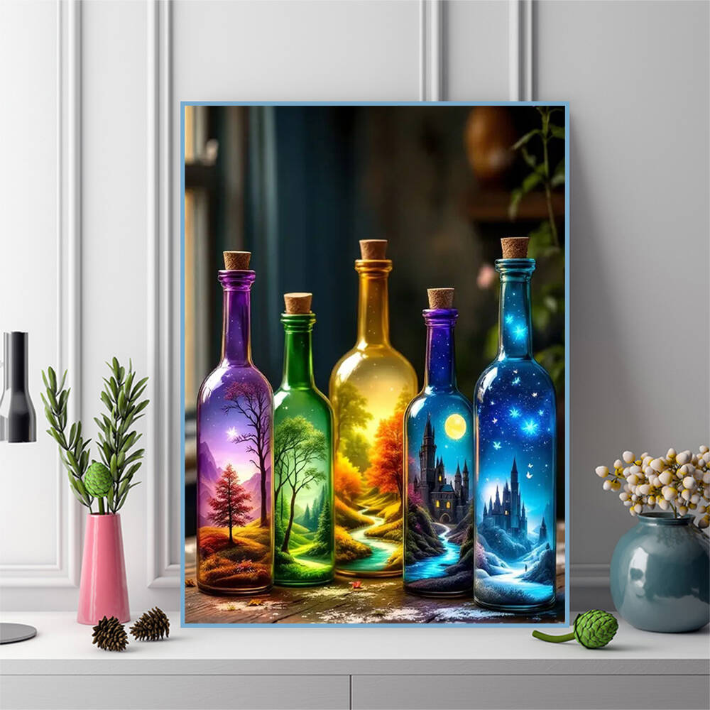 Art Craft Tree - 5D DIY Diamond Embroidery Bottle Landscape