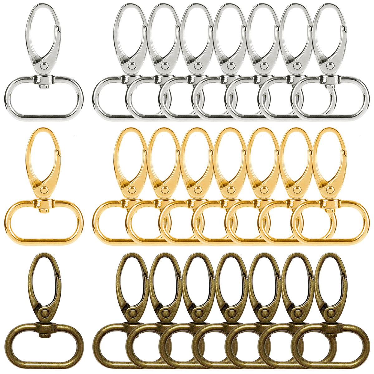 Art Craft Market - 12/20/35 Pcs Swivel Lobster Claw Clasps