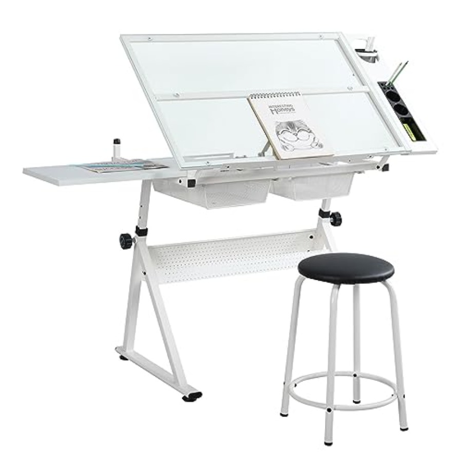 Art & Craft Toys For Kids - Drafting Table with Stool Modern Adjustable