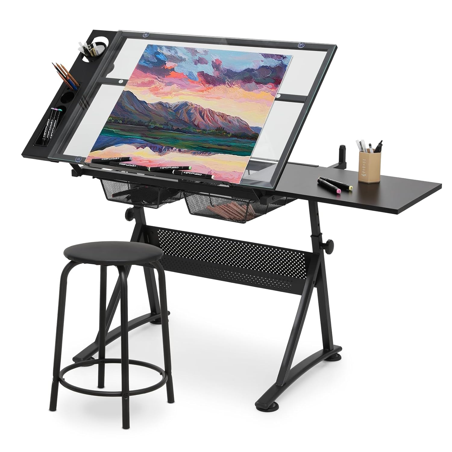 Art & Craft World - Drafting Table with Height Adjustable Glass