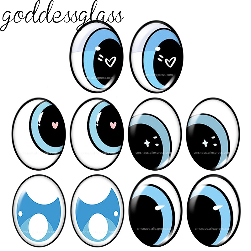 Art Craft Eyes - 5pair Cartoon Doll glass Blue Eye