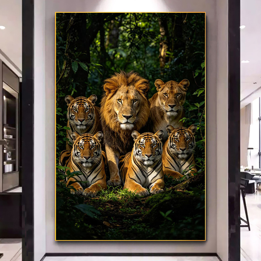 5D DIY Diamond Mosaic Lion Tig - مراجعة Art And Craft Jungle وسعره