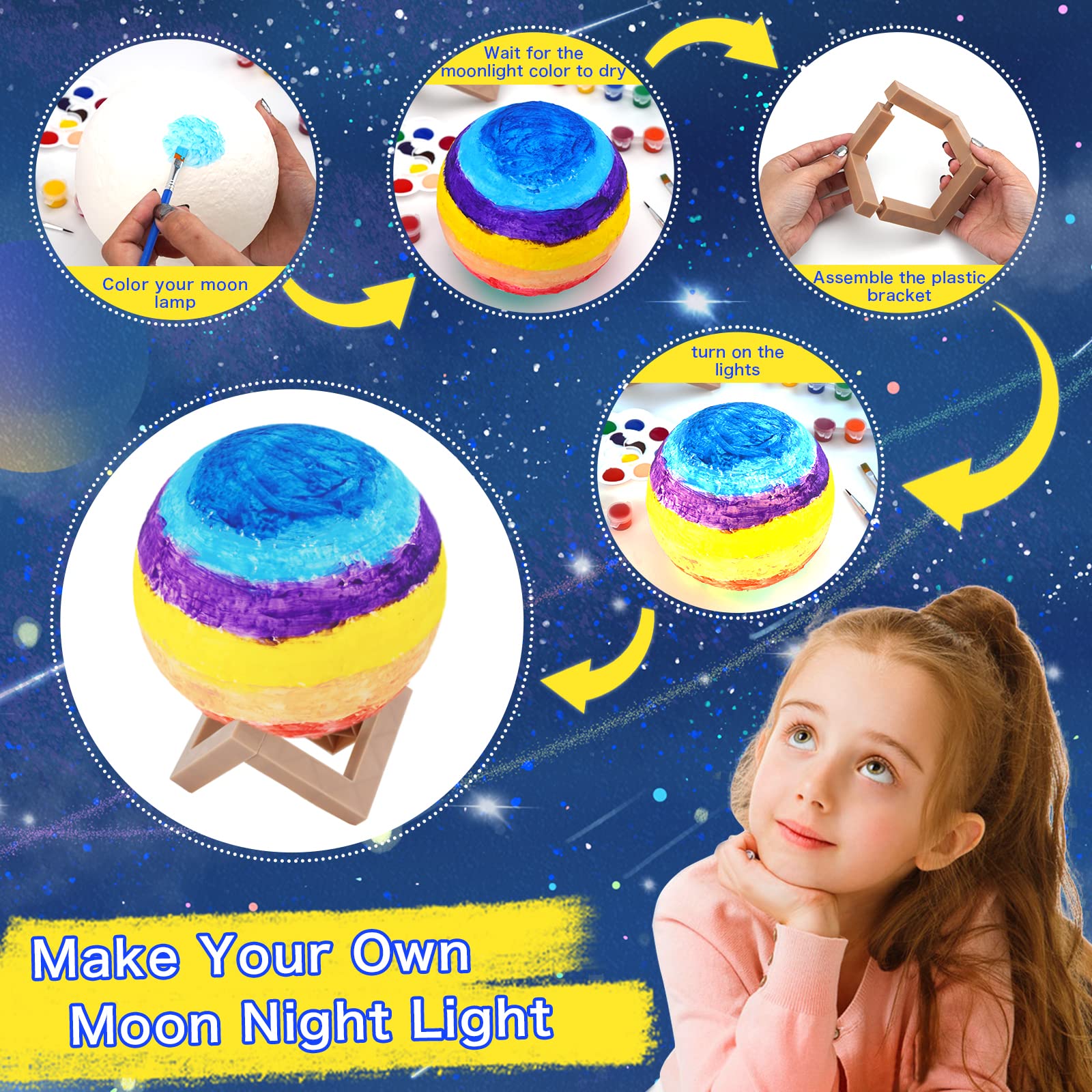Paint Your Own Moon Lamp Kit C - مراجعة Light Art And Craft وسعره