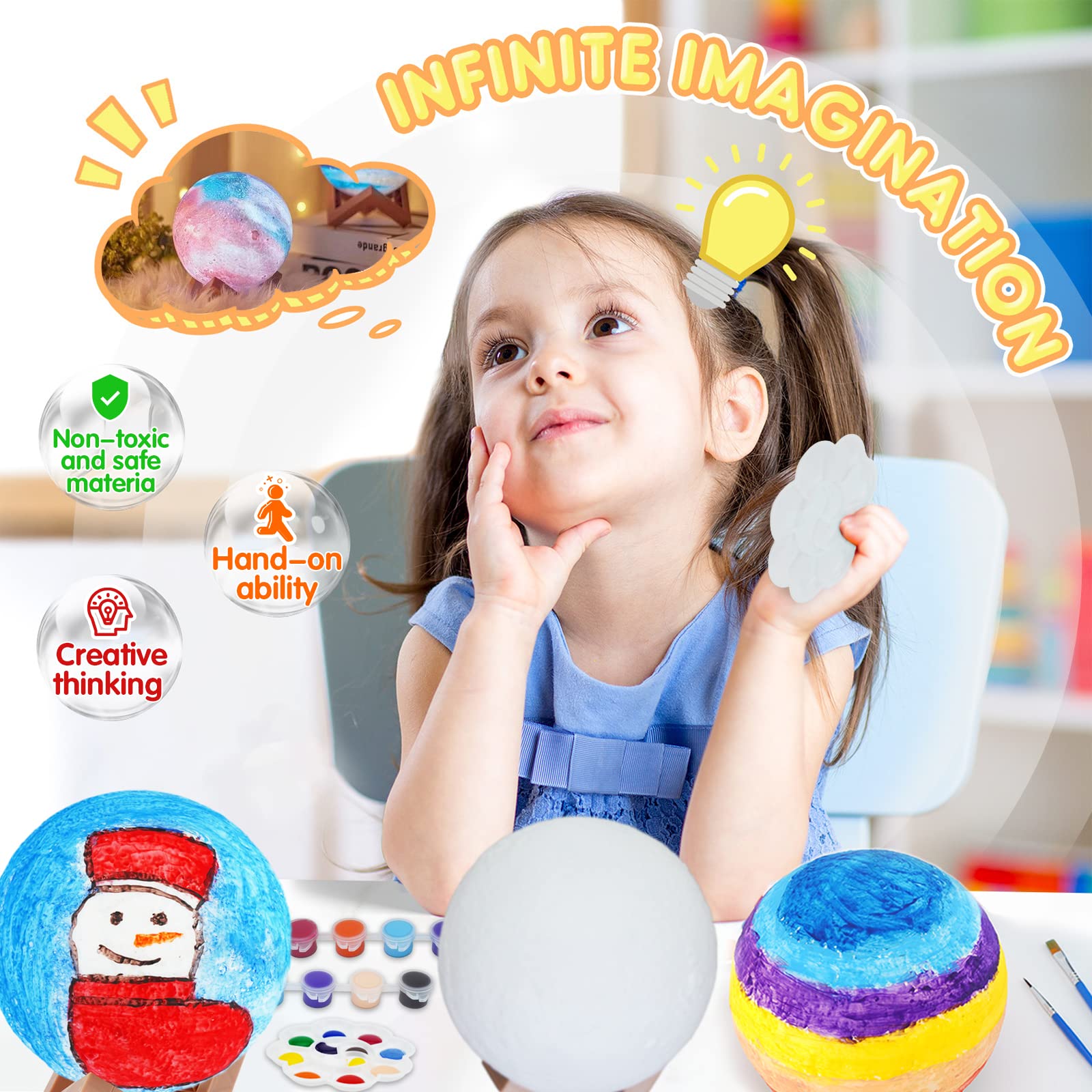 Paint Your Own Moon Lamp Kit C - مراجعة Light Art And Craft وسعره