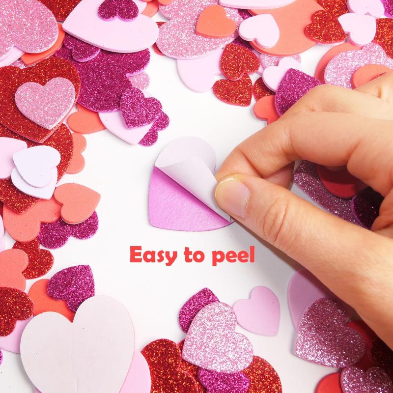 50pcs Love Heart Self Adhesive - مراجعة Art Craft Love وسعره