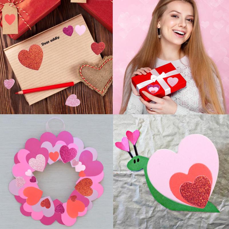 50pcs Love Heart Self Adhesive - مراجعة Art Craft Love وسعره