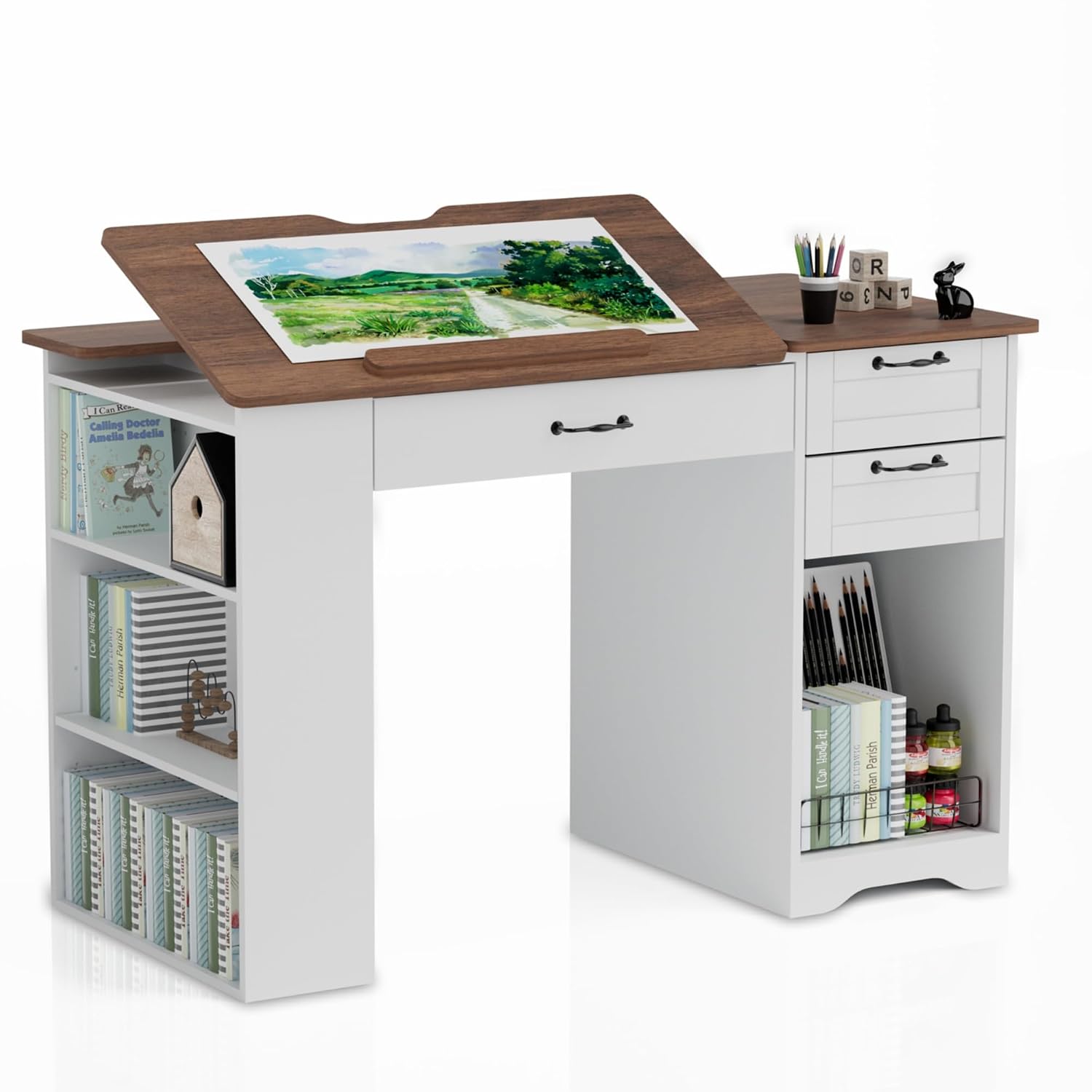 Drafting Table with Storage Ca - مراجعة Art & Craft Toys For Kids وسعره