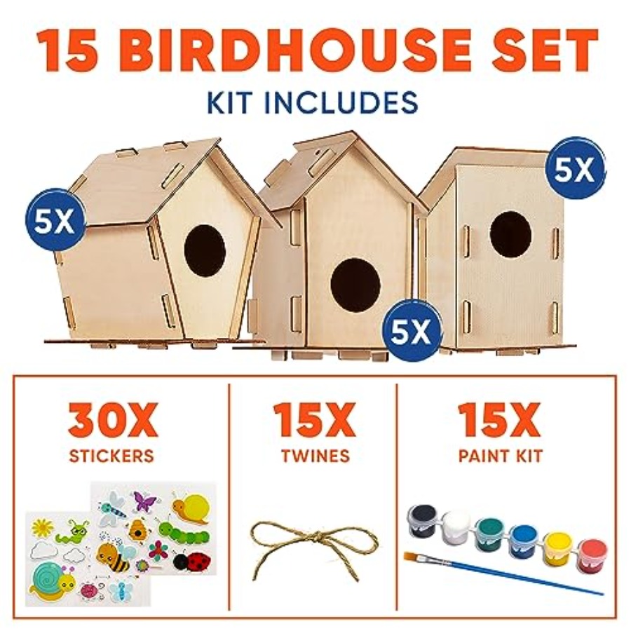 Kit - Unfinished Wood Bird Hou - مراجعة Art & Craft Toys For Kids وسعره