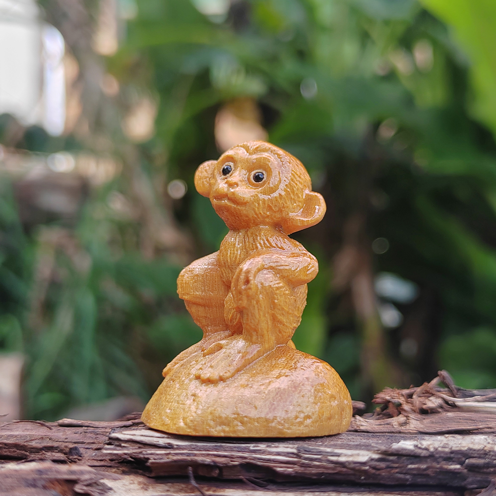 Monkey Wood Carving Statue, An - مراجعة Art And Craft Jungle وسعره
