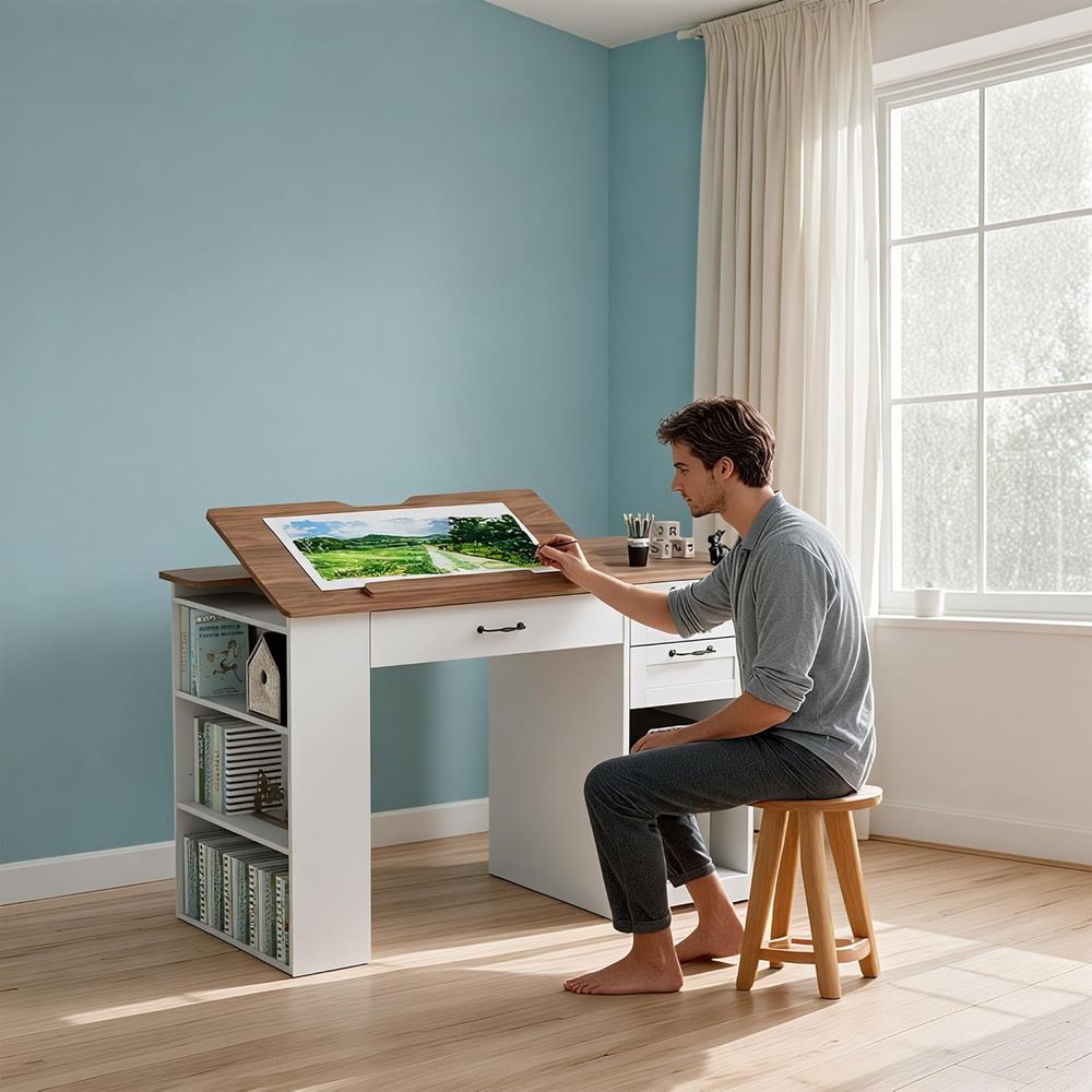 Drating Table with Storage Cab - مراجعة Art & Craft Toys For Kids وسعره
