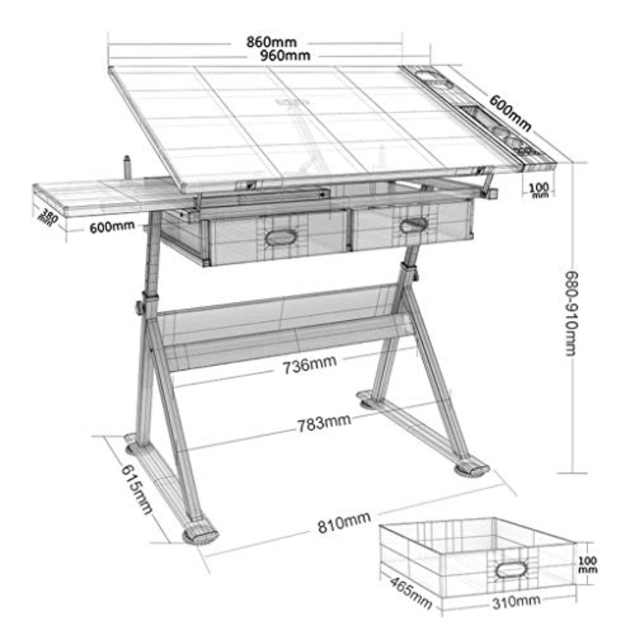 Drafting Table with Storage He - مراجعة Art & Craft Toys For Kids وسعره