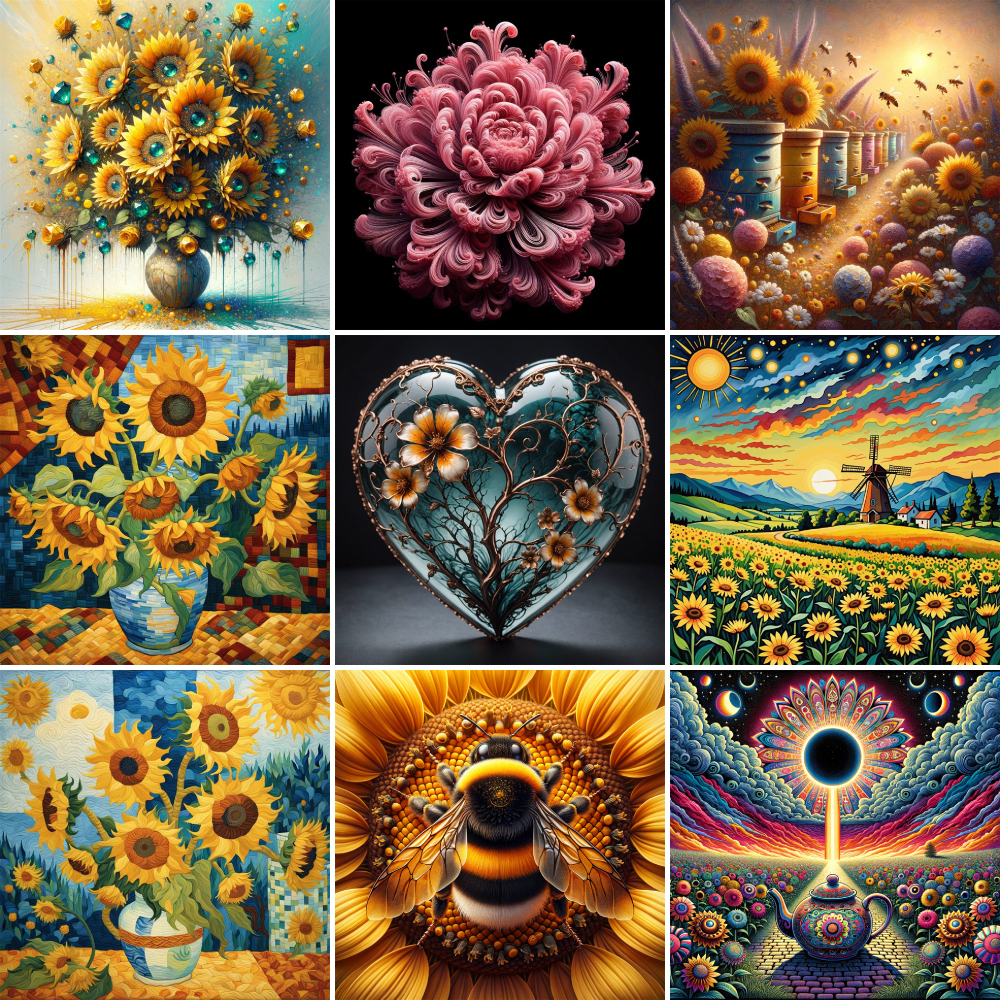 Flowers Sunflower Bee Paint By - مراجعة Art Craft Gift Ideas وسعره