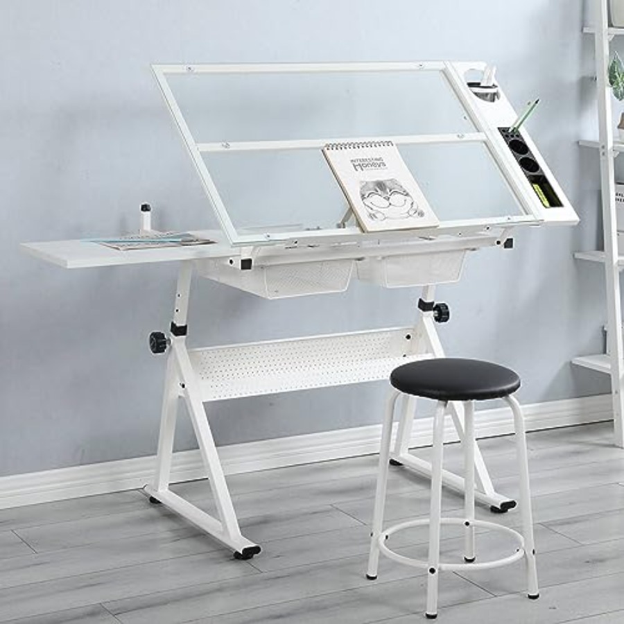 Drafting Table with Stool Mode - مراجعة Art & Craft Toys For Kids وسعره