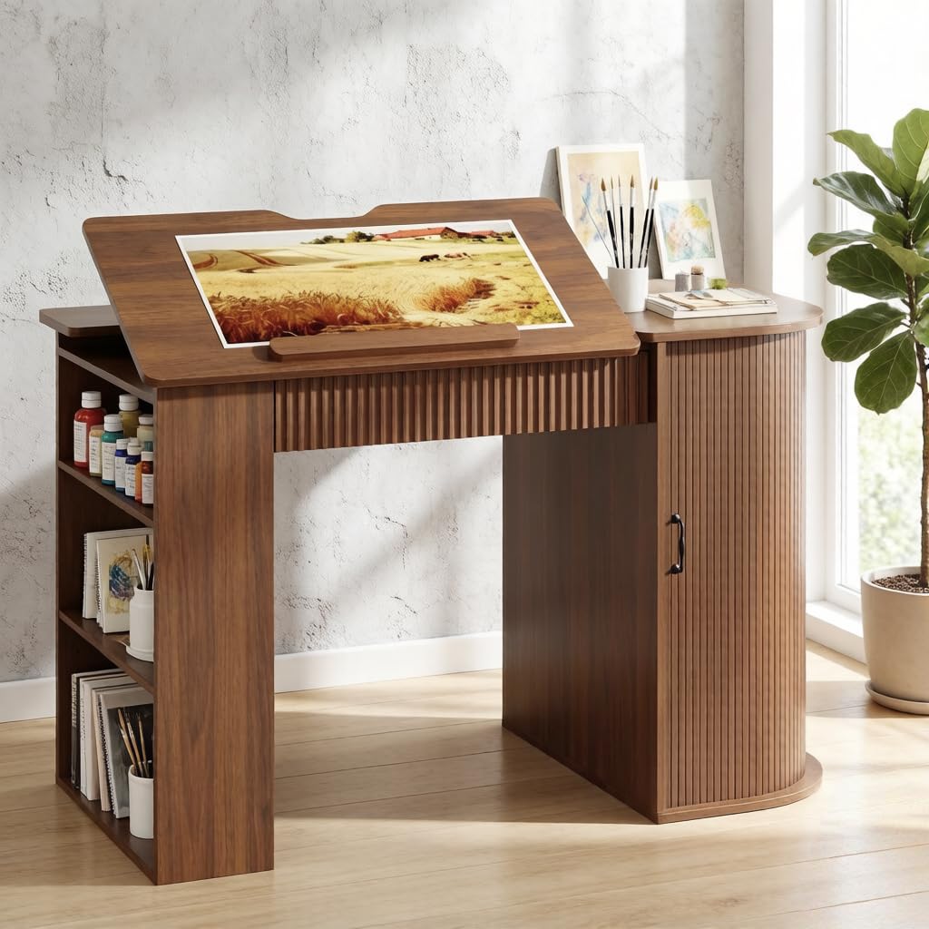 Drafting Table with Storage Ca - مراجعة Art & Craft Toys For Kids وسعره