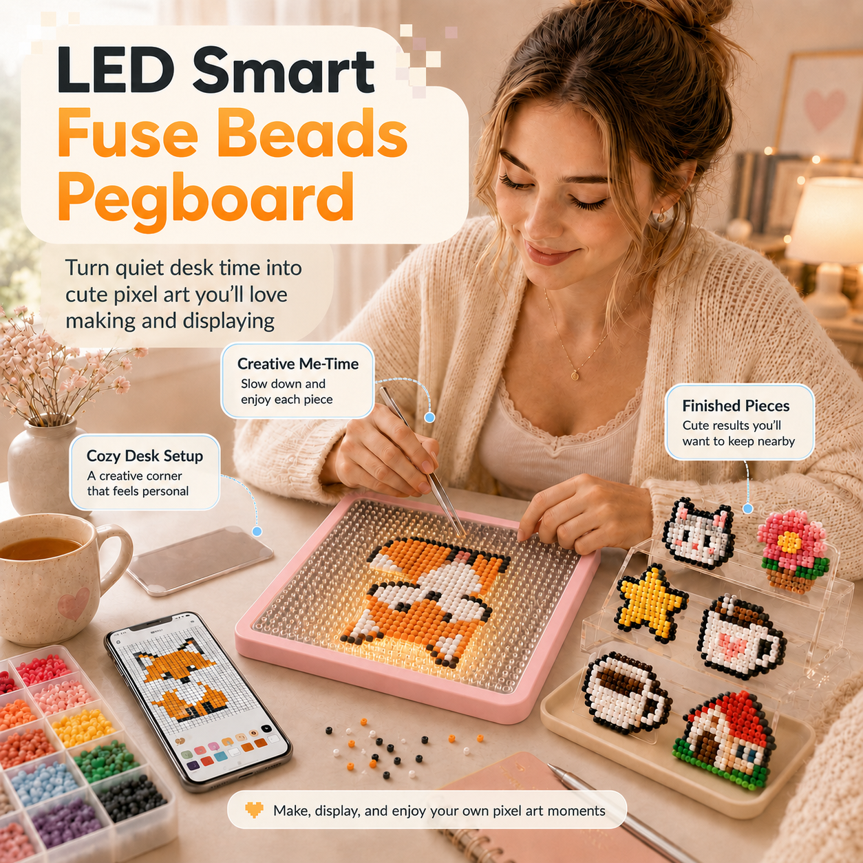 LED Fuse Beads Craft Pegboard  - مراجعة Art Craft Board وسعره